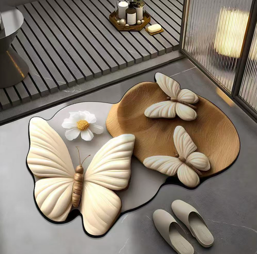 Premium 3D Realistic Pattern Non-Slip Absorbent Mat