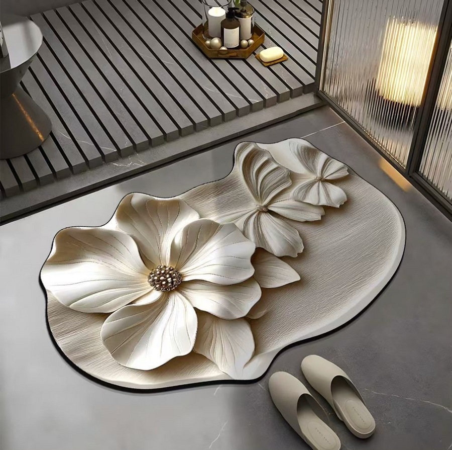 Premium 3D Realistic Pattern Non-Slip Absorbent Mat