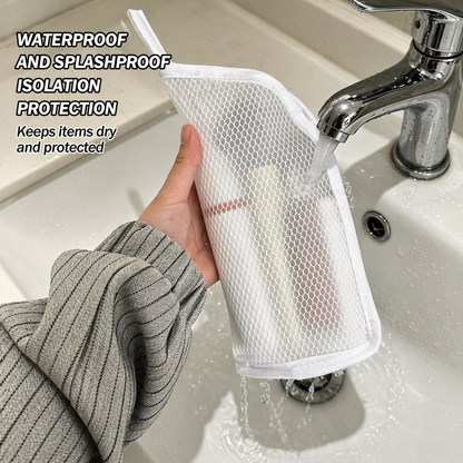 Portable travel toiletry bag.