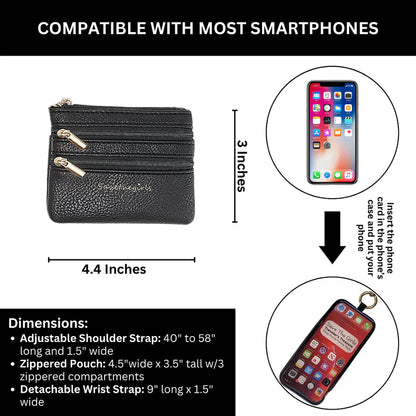 Clip & Go ! Zippered Phone & Wallet Pouch