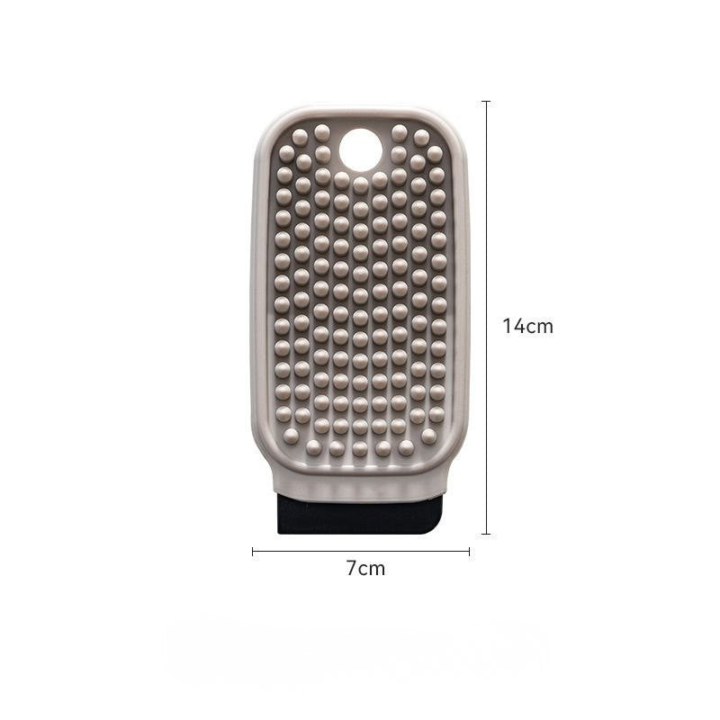 Multifunctional fruit and vegetable brush.