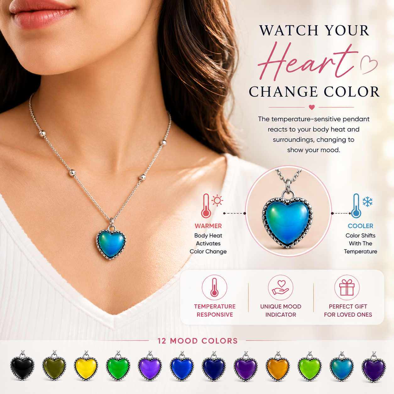 Mood Glow™ Heart Necklace