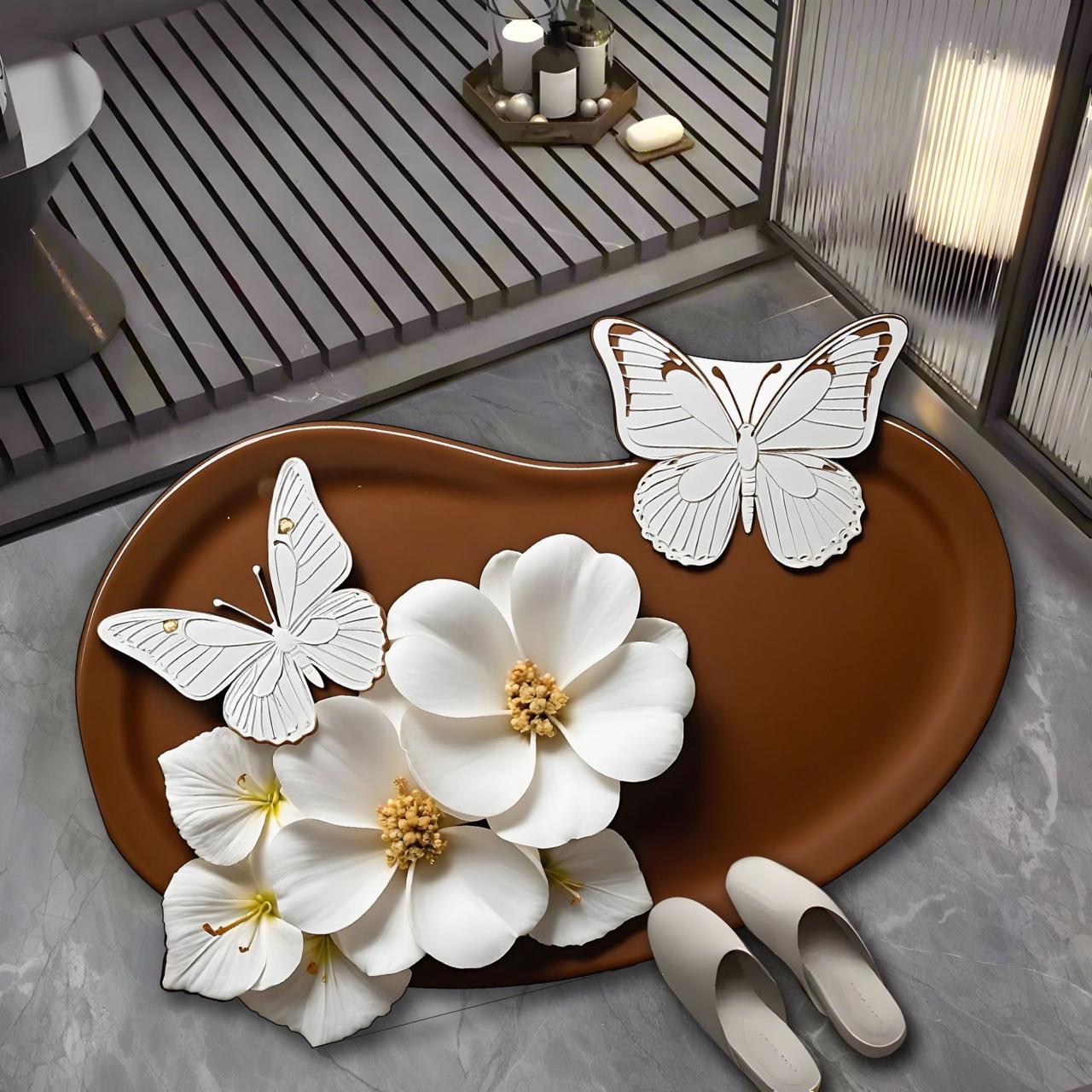 Premium 3D Realistic Pattern Non-Slip Absorbent Mat